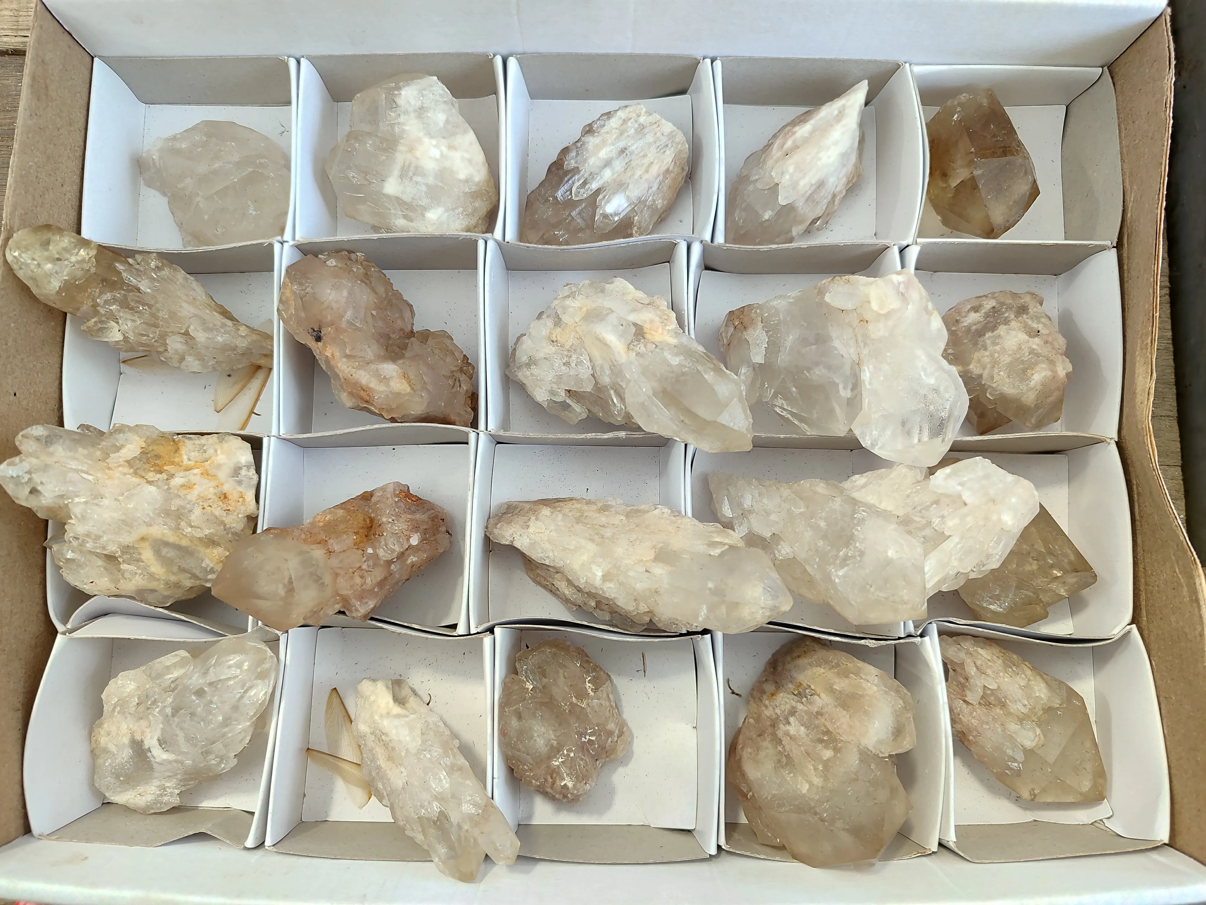 Natural Cascading Quartz Crystals x 20 From Luena, Congo