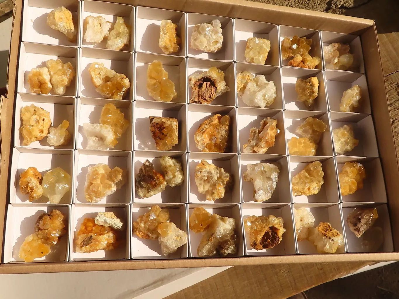 Natural Mini Limonite Quartz Clusters x 52 From Solwezi, Zambia