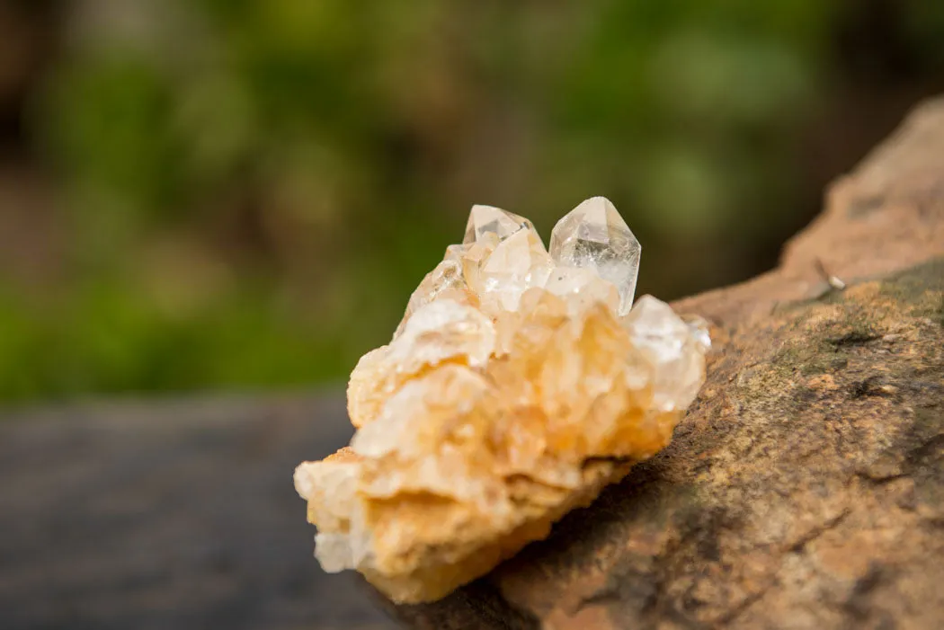 Natural Small Limonite Quartz Clusters x 35 From Solwezi, Zambia