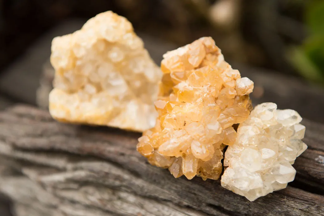 Natural Small Limonite Quartz Clusters x 35 From Solwezi, Zambia