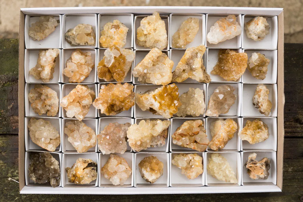 Natural Small Limonite Quartz Clusters x 35 From Solwezi, Zambia