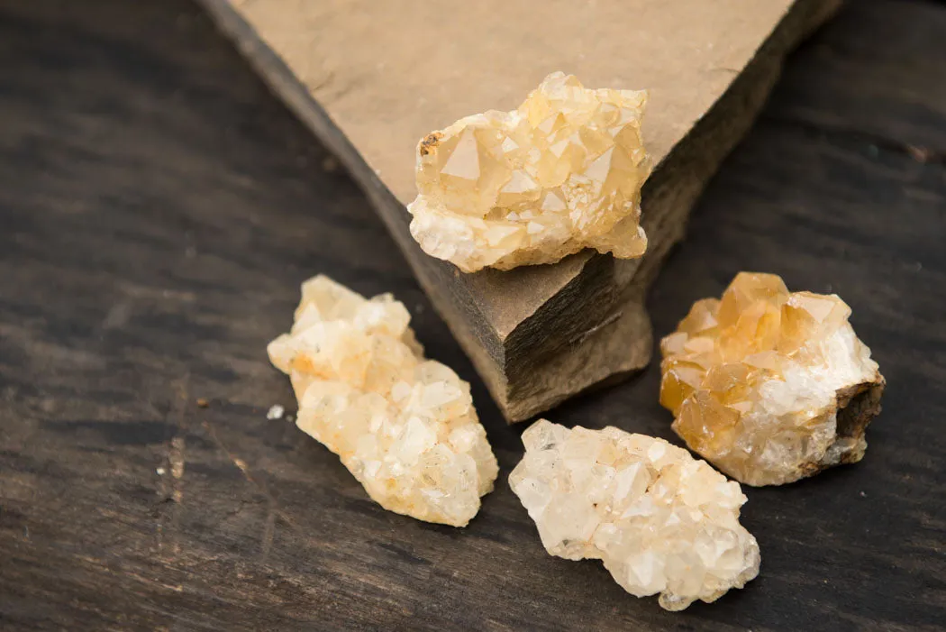 Natural Small Limonite Quartz Clusters x 35 From Solwezi, Zambia