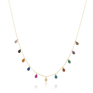 Necklace - Celestial Gaze - Teardrop Multicolor