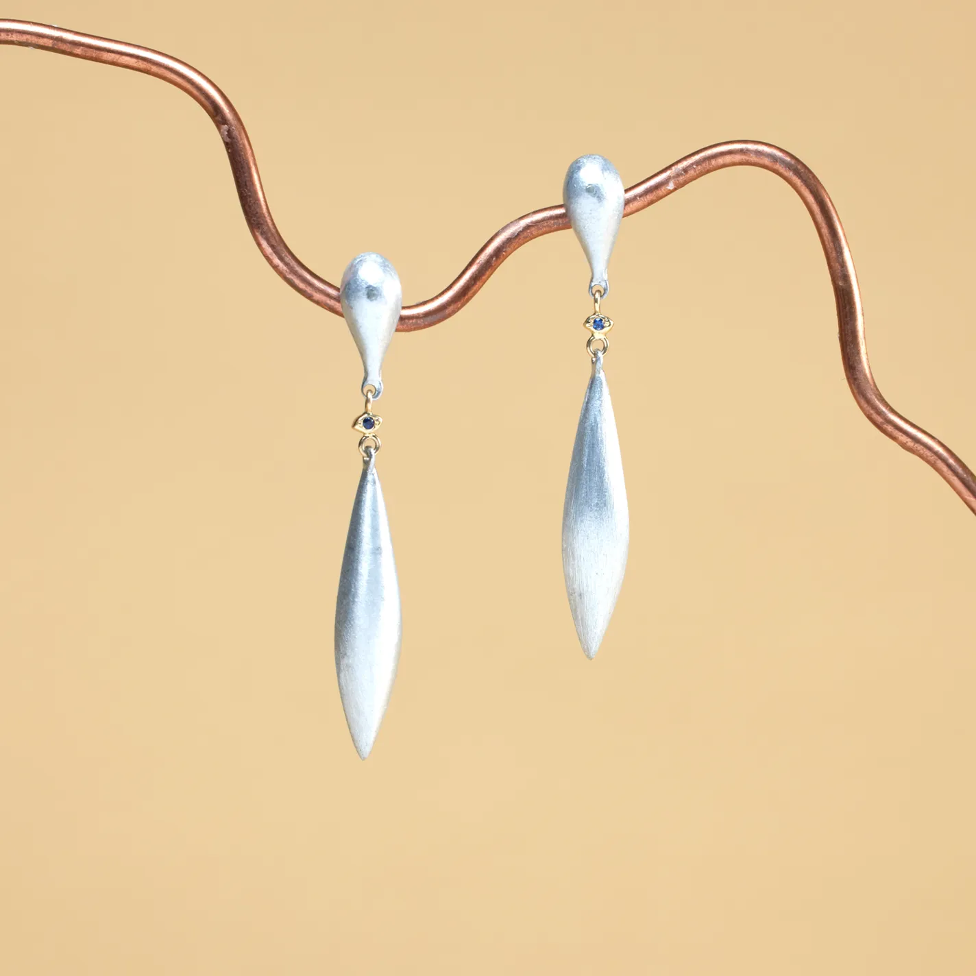 NEW SAPPHIRE TEAR DROP EARRINGS - BEATRIX OST COLLABORATION