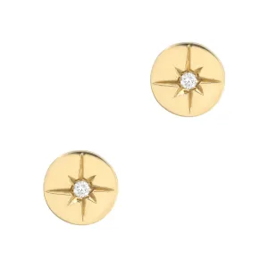 North Star Disc Post Earrings