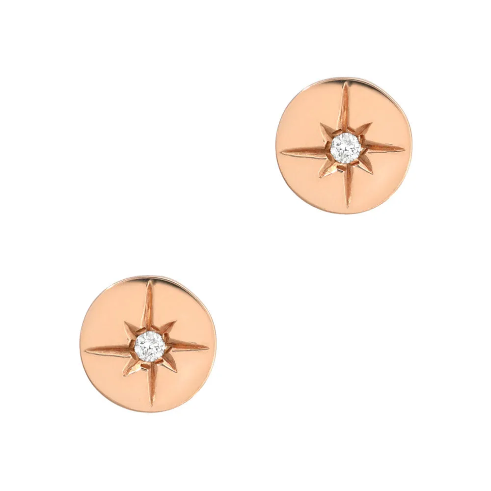 North Star Disc Post Earrings