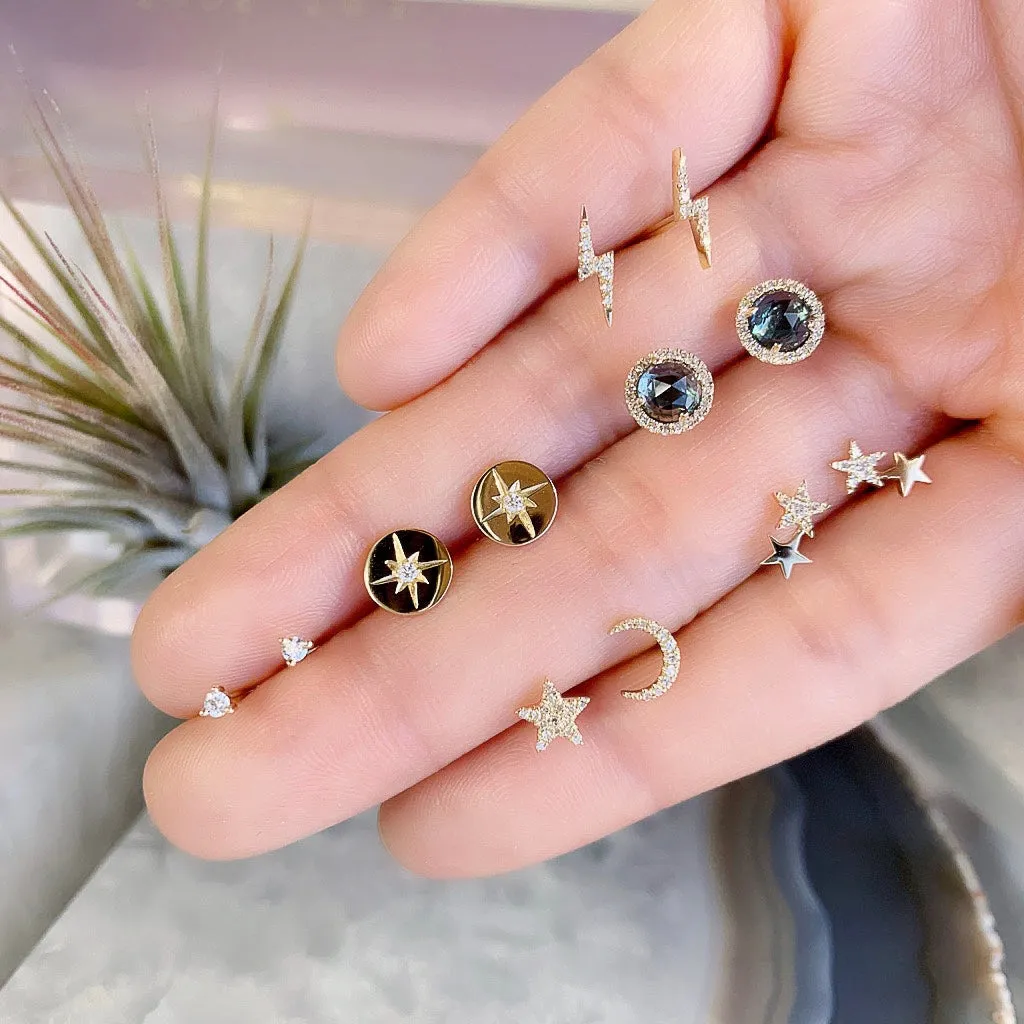 North Star Disc Post Earrings