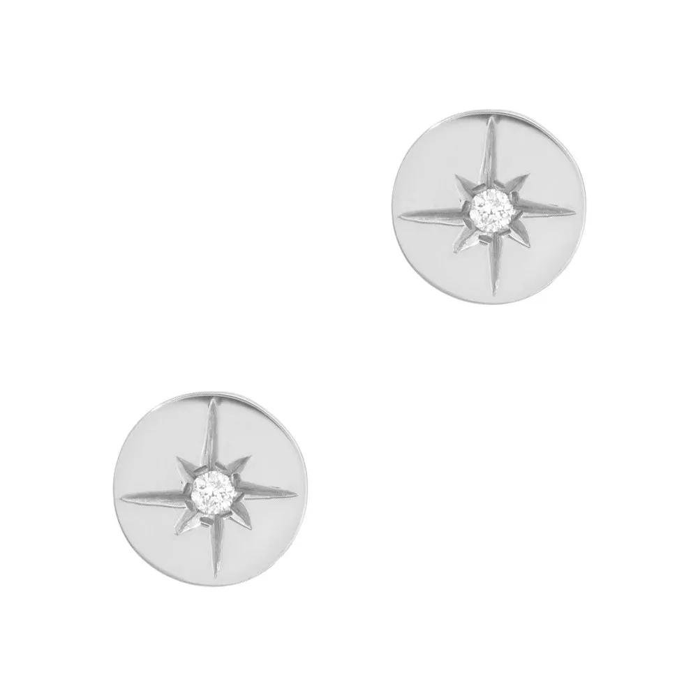 North Star Disc Post Earrings