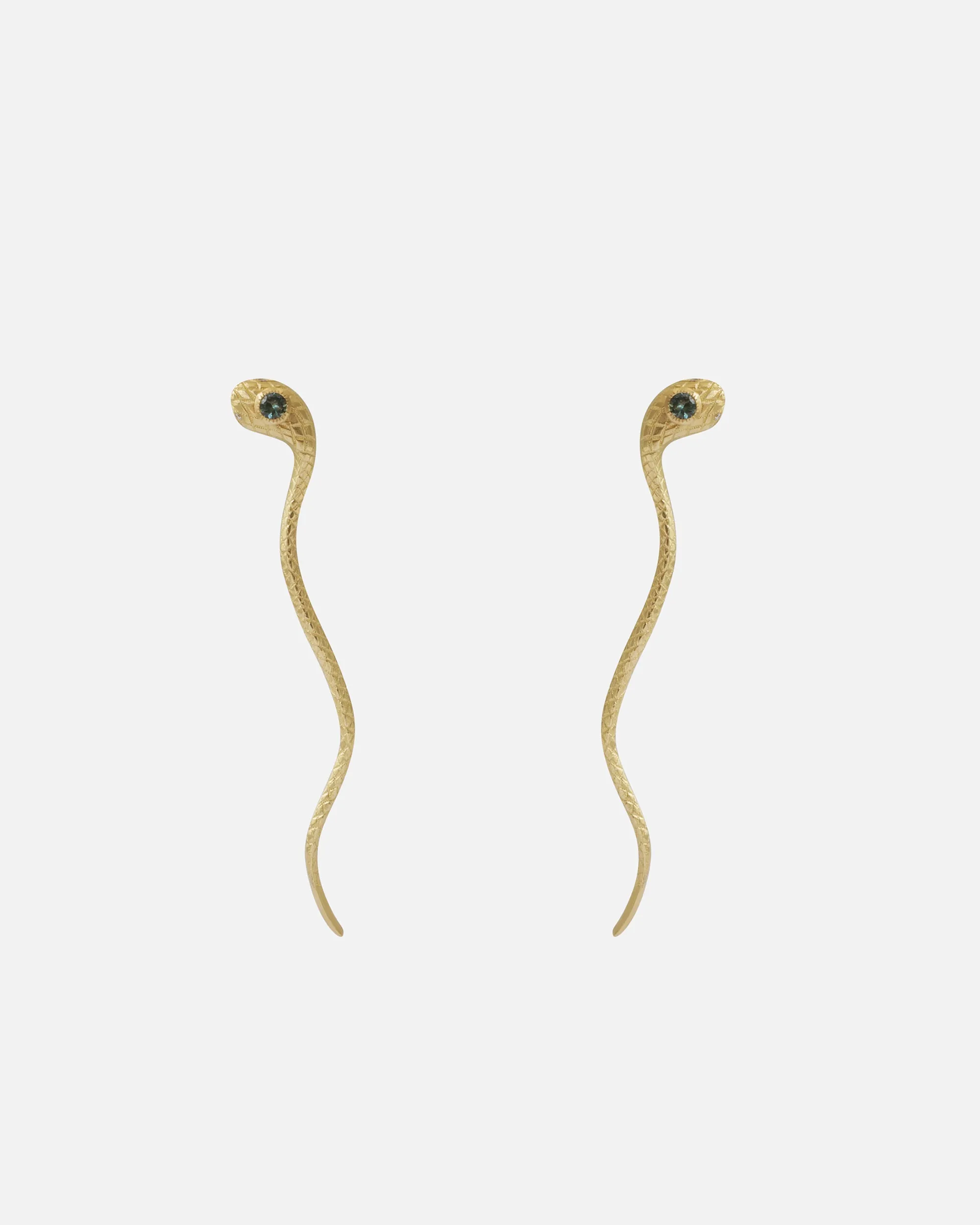 Ornata Ophidia Earrings / Green Sapphires