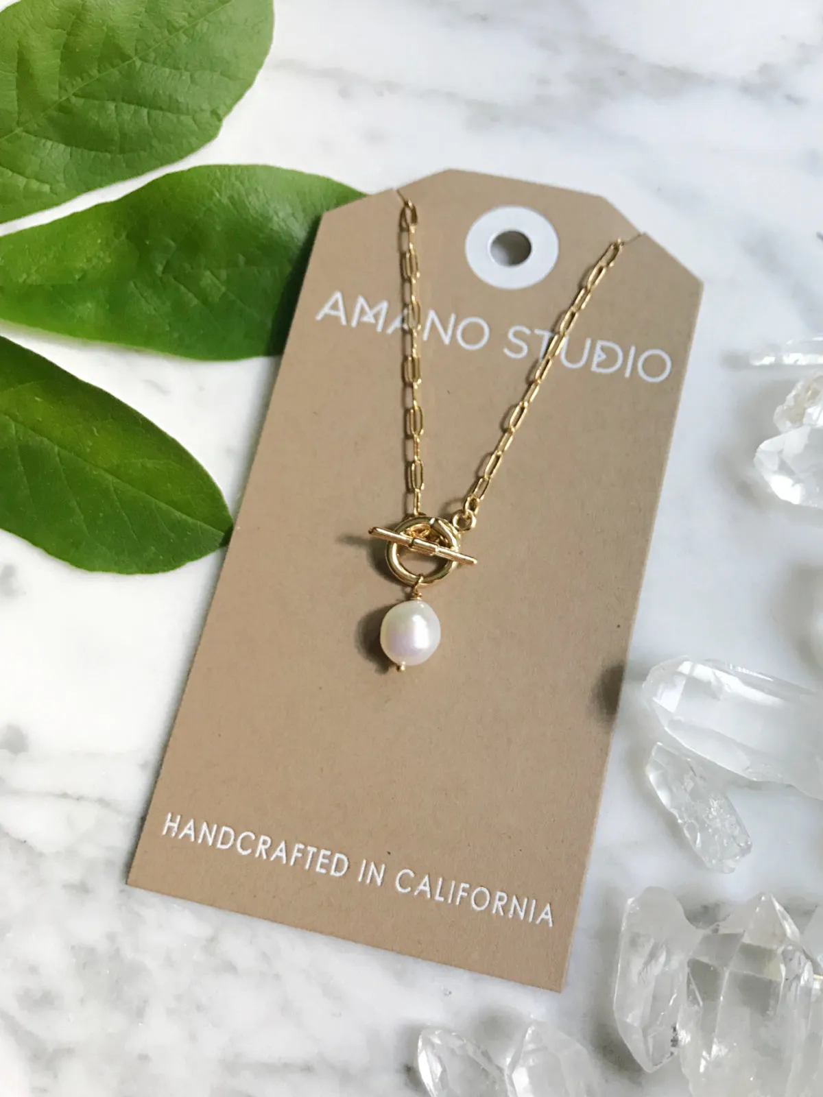 Pearl & Toggle Linked Necklace by Amano Studio