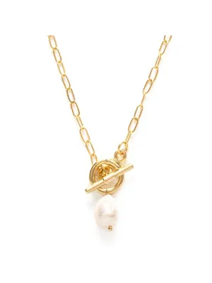Pearl & Toggle Linked Necklace by Amano Studio