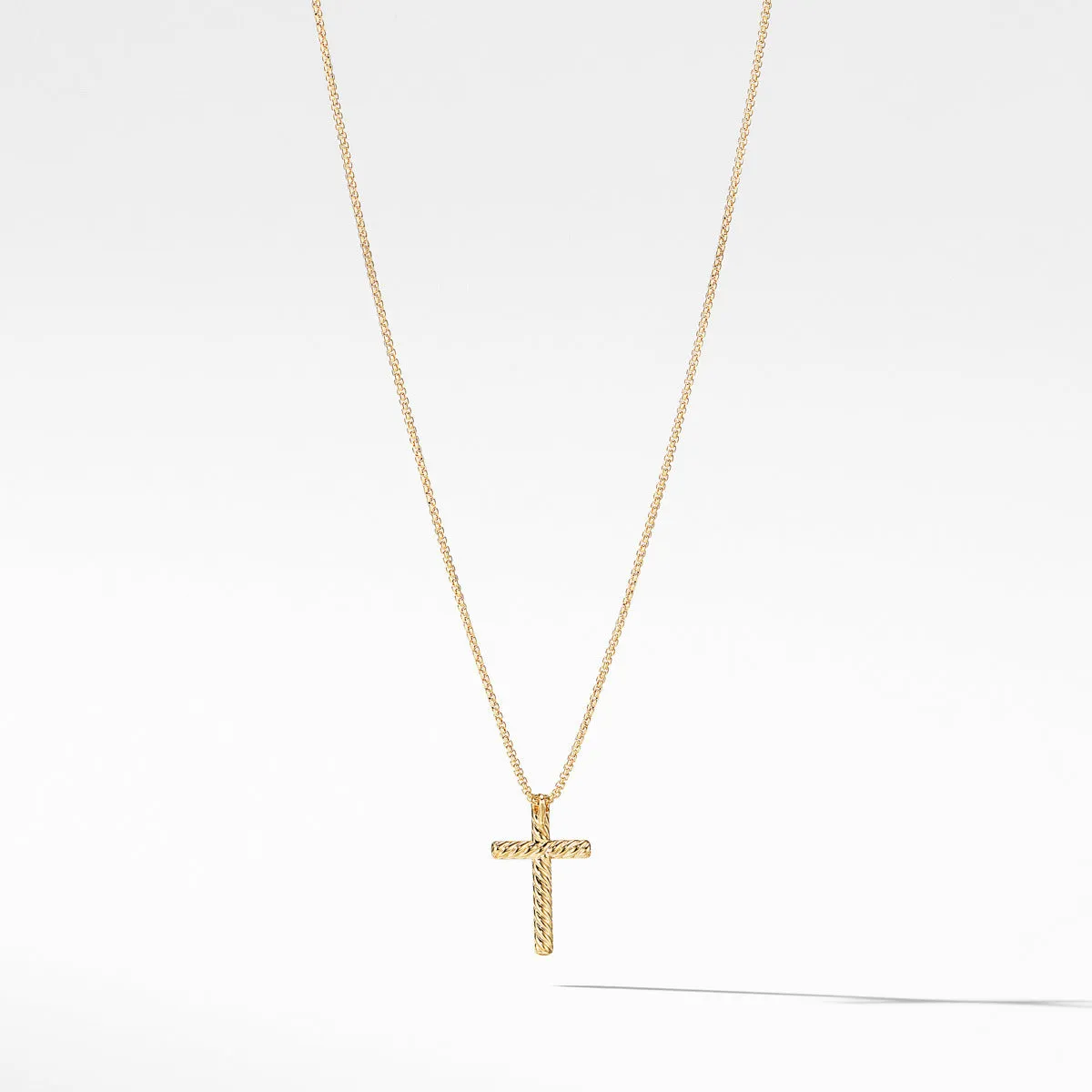 Petite Pave Cross Necklace with Diamonds in Gold