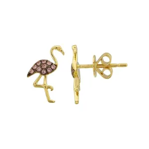 Pink Flamingo Sapphire Stud Earrings