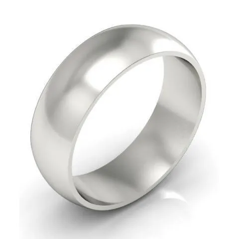 Platinum Wedding Ring Domed 7mm