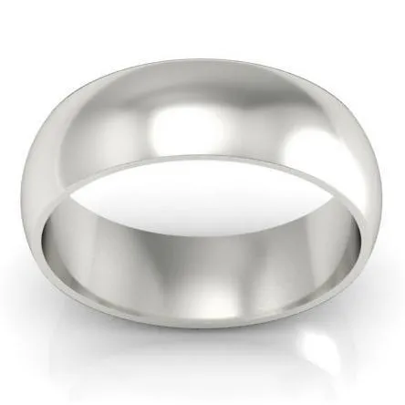 Platinum Wedding Ring Domed 7mm