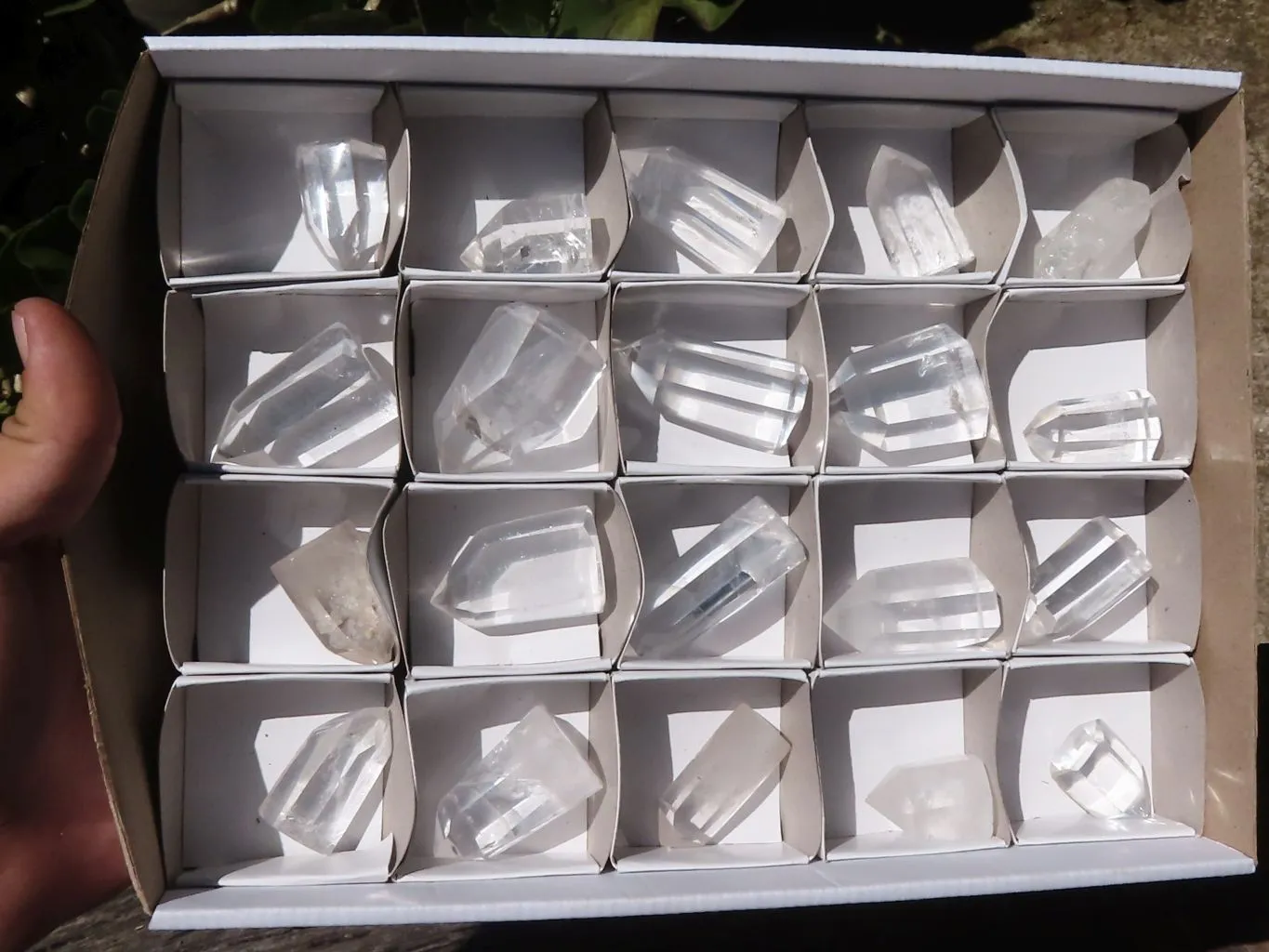 Polished Clear & Optic Quartz Points x 20 From Madagascar