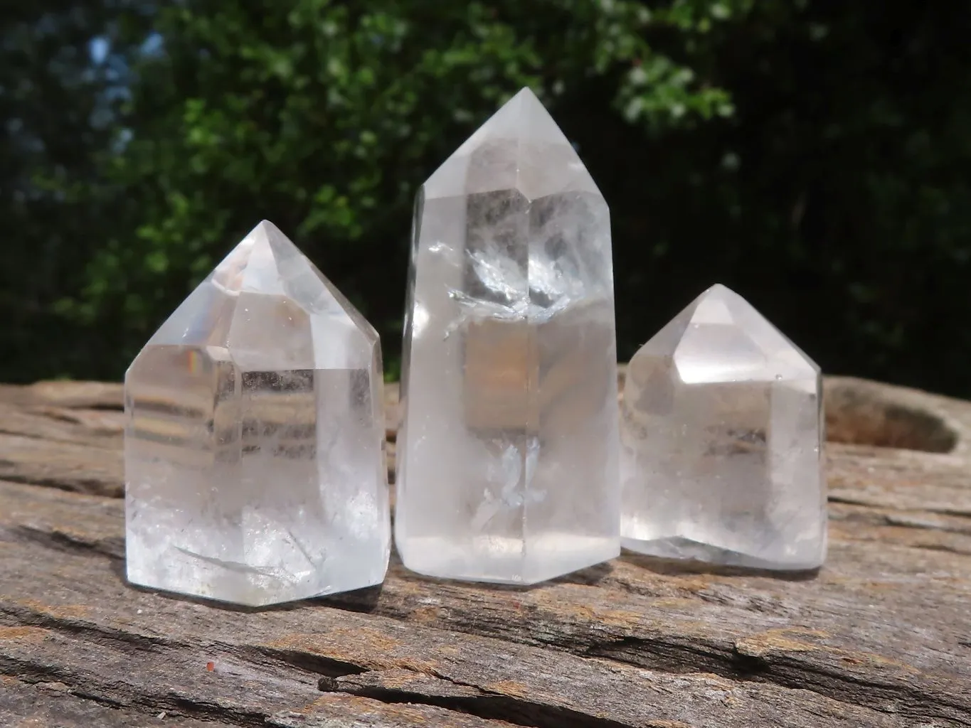 Polished Clear Quartz Points x 6 From Madagascar