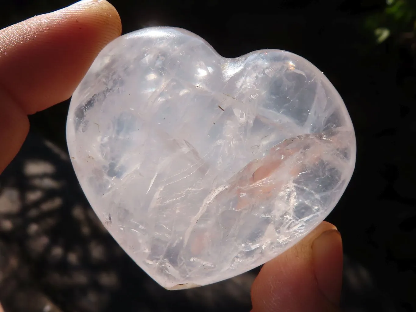 Polished Girasol Pearl Quartz Hearts x 12 From Ambatondrazaka, Madagascar