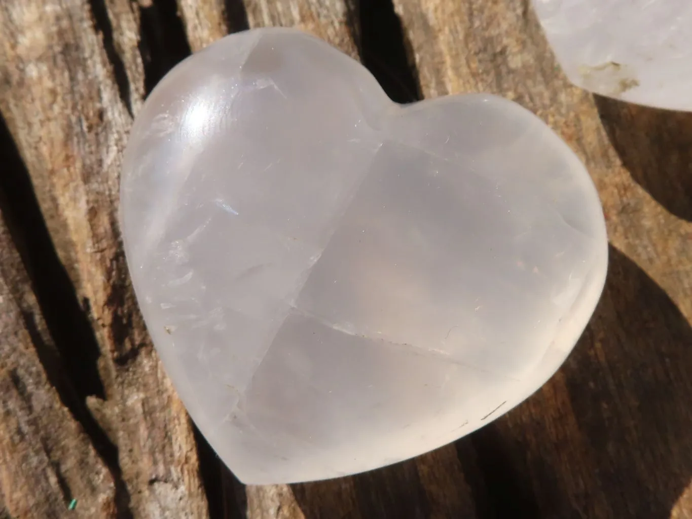 Polished Girasol Pearl Quartz Hearts x 12 From Ambatondrazaka, Madagascar