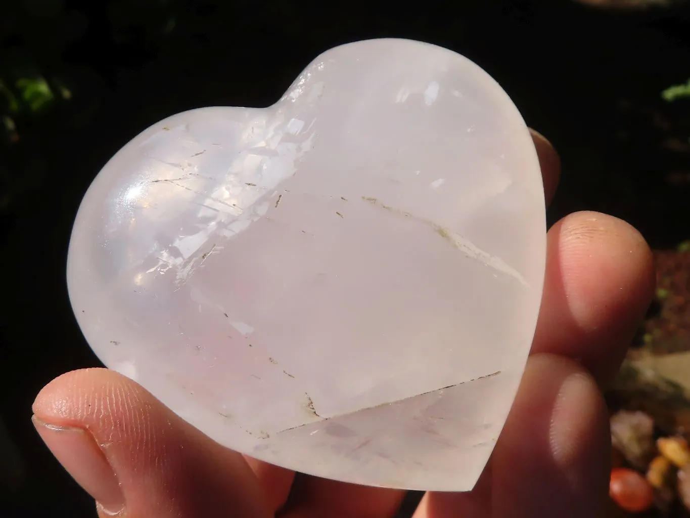 Polished Girasol Pearl Quartz Hearts x 12 From Ambatondrazaka, Madagascar