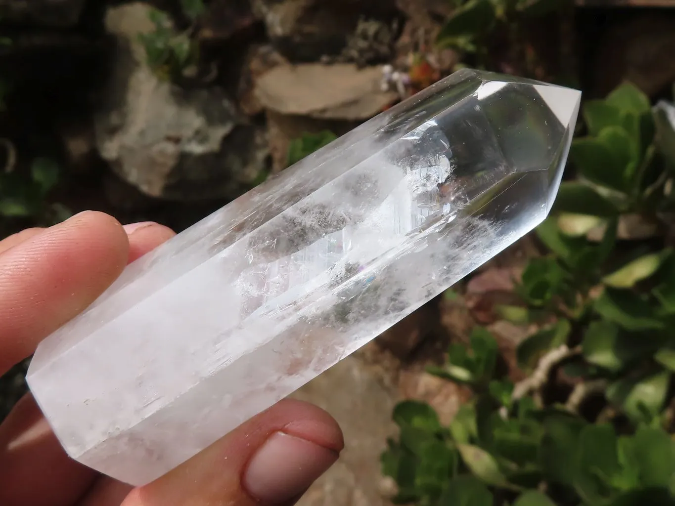 Polished Icy Clear Quartz Points x 6 From Madagascar