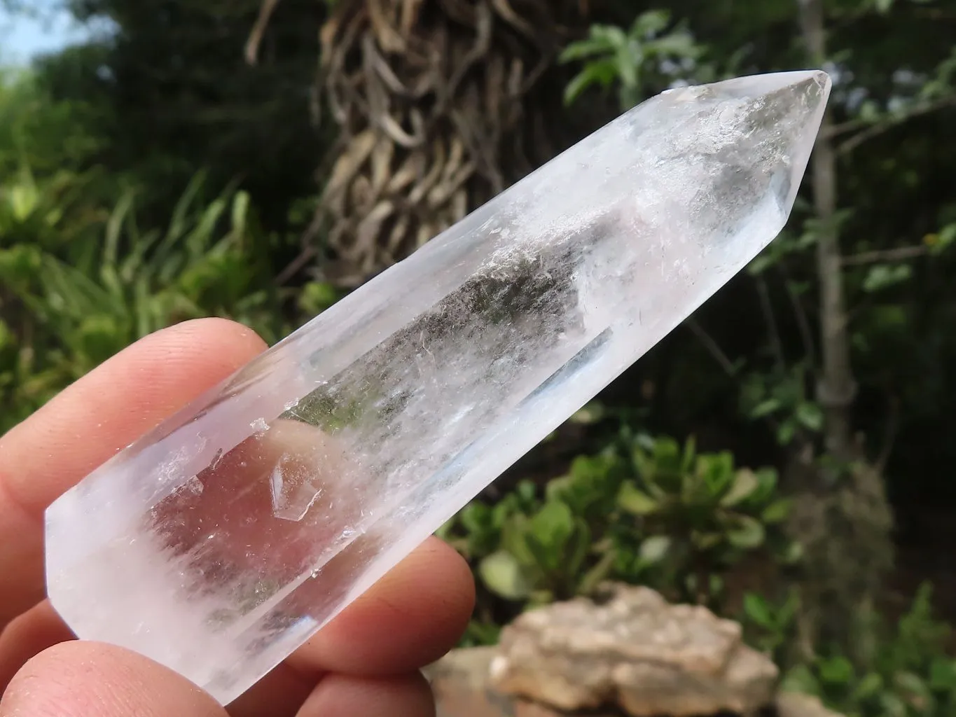 Polished Icy Clear Quartz Points x 6 From Madagascar