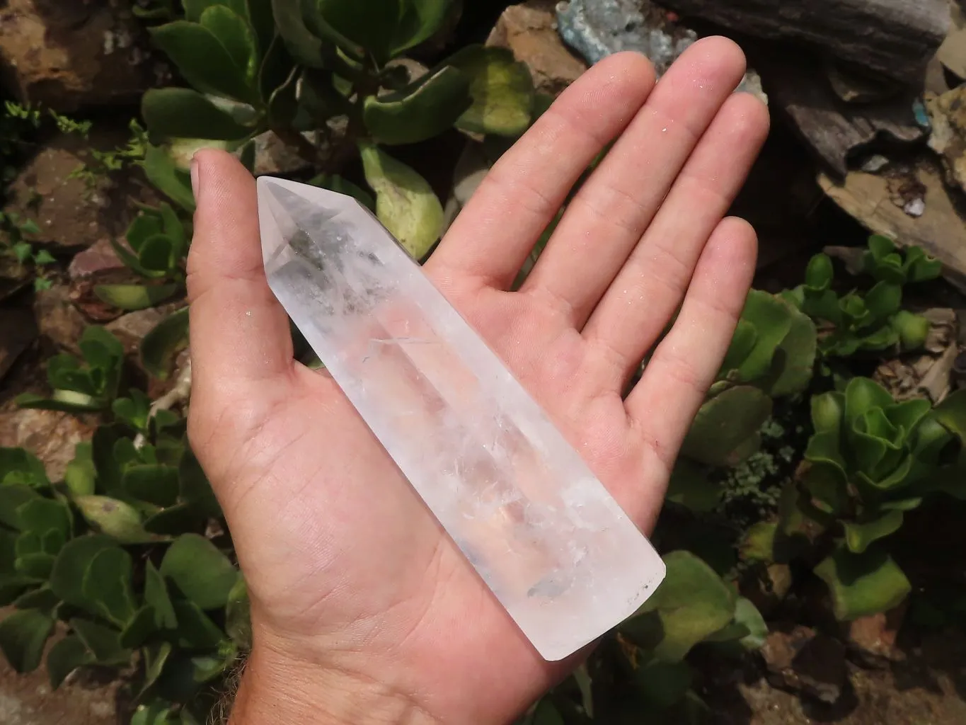 Polished Icy Clear Quartz Points x 6 From Madagascar