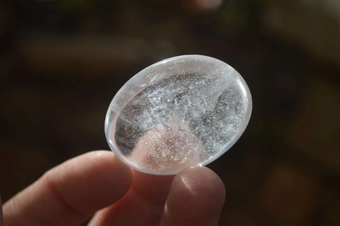 Polished Small Semi Optic Quartz Galet / Palm Stones x 35 From Madagascar