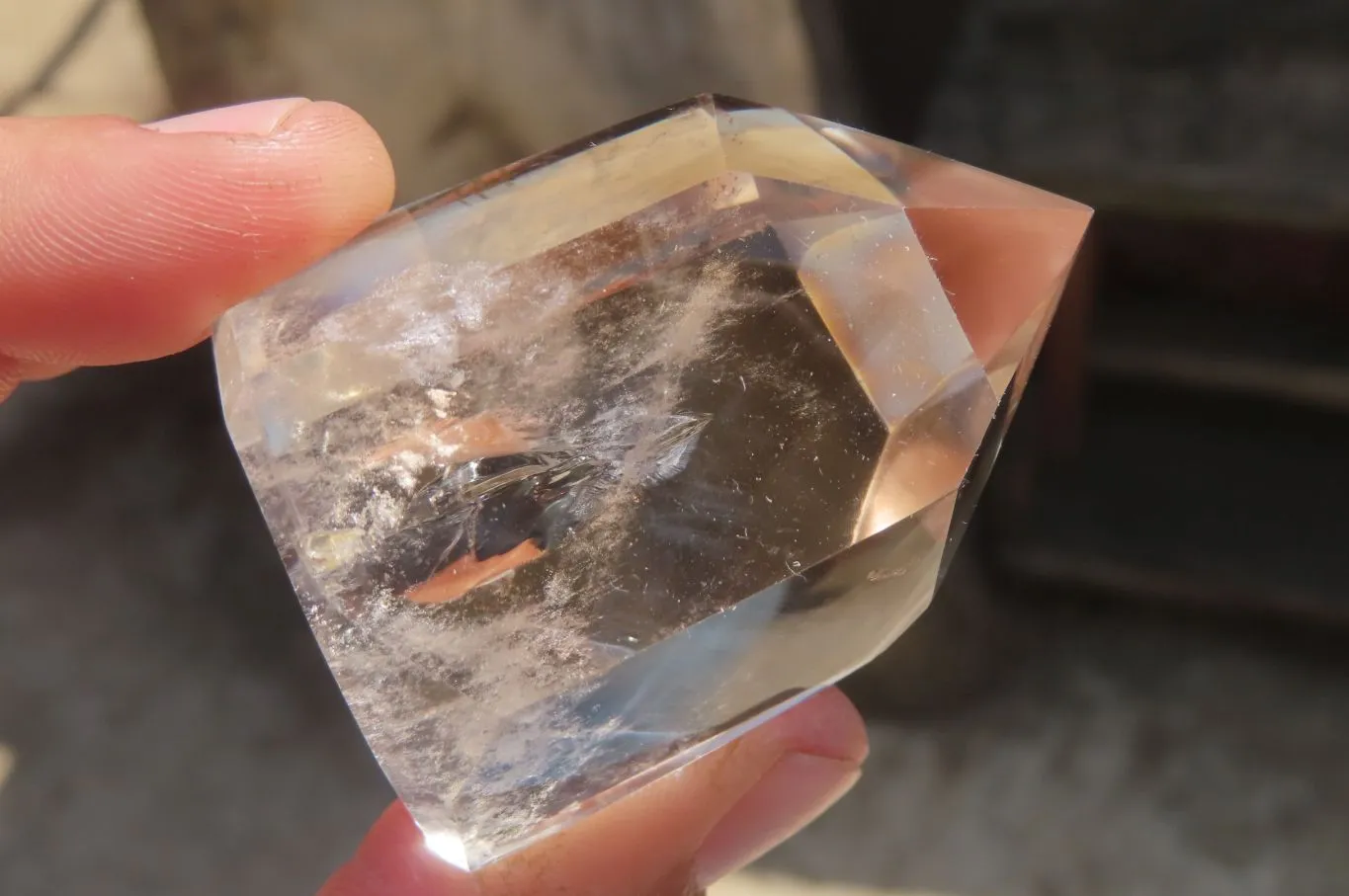 Polished Smokey Phantom Quartz Crystals x 6 From Madagascar