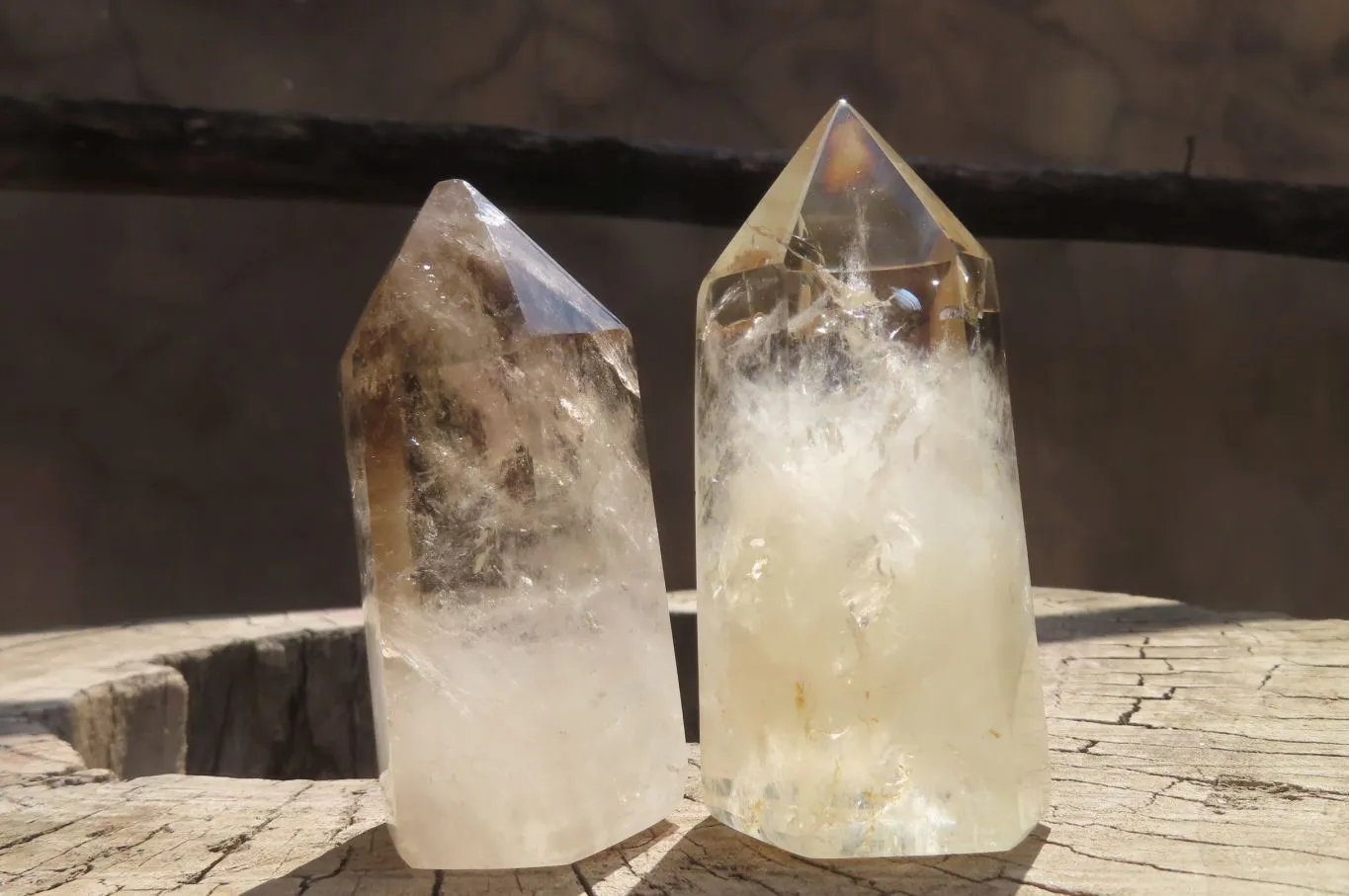 Polished Smokey Phantom Quartz Crystals x 6 From Madagascar