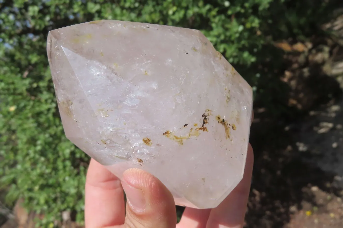 Polished Smokey Window Quartz Crystals x 4 From Madagascar