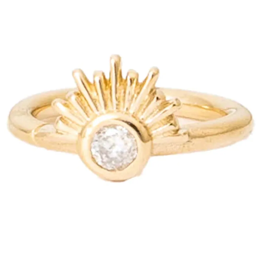 "Blaze" Continuous Ring in Gold with Gemstone
