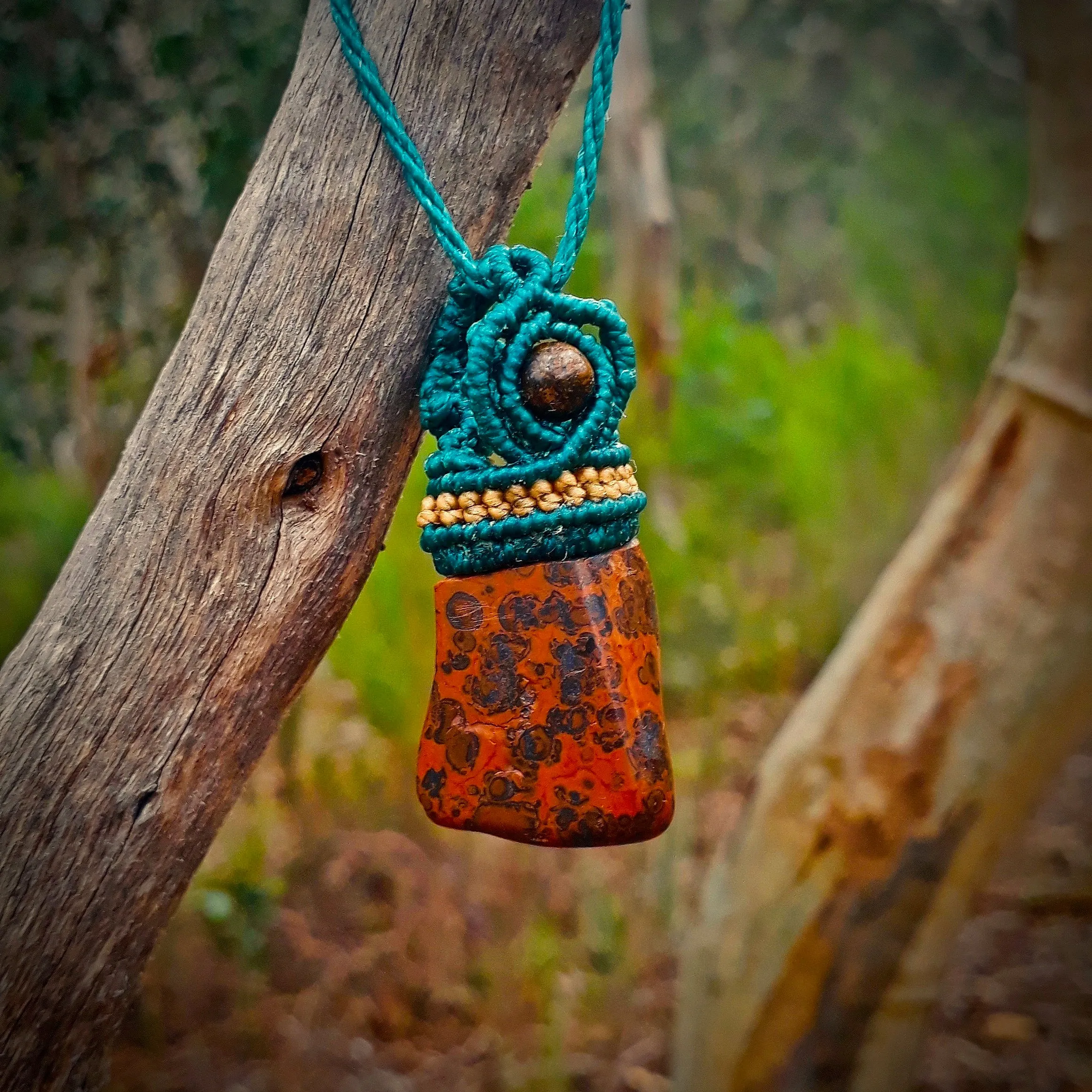 Red leopard jasper necklace