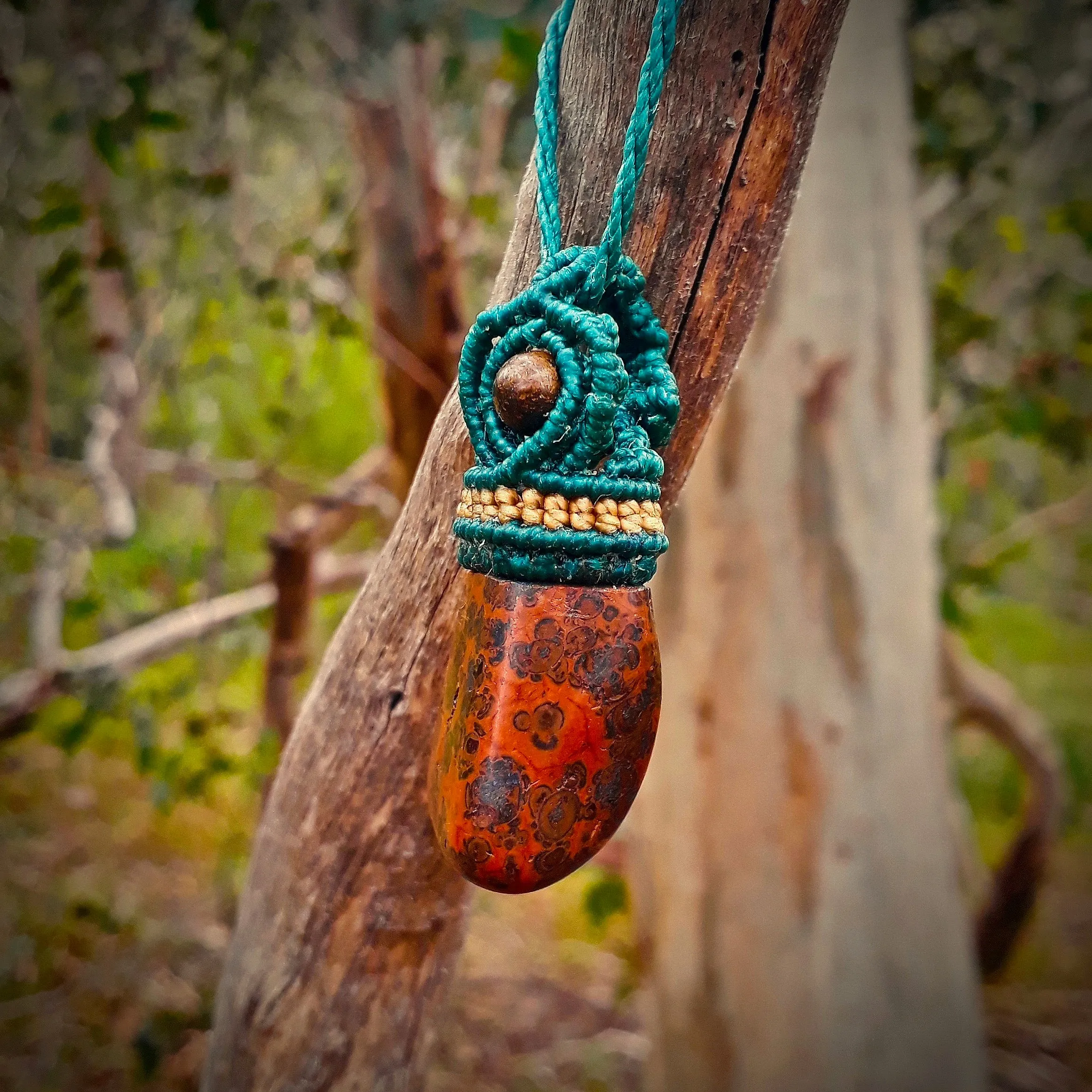 Red leopard jasper necklace