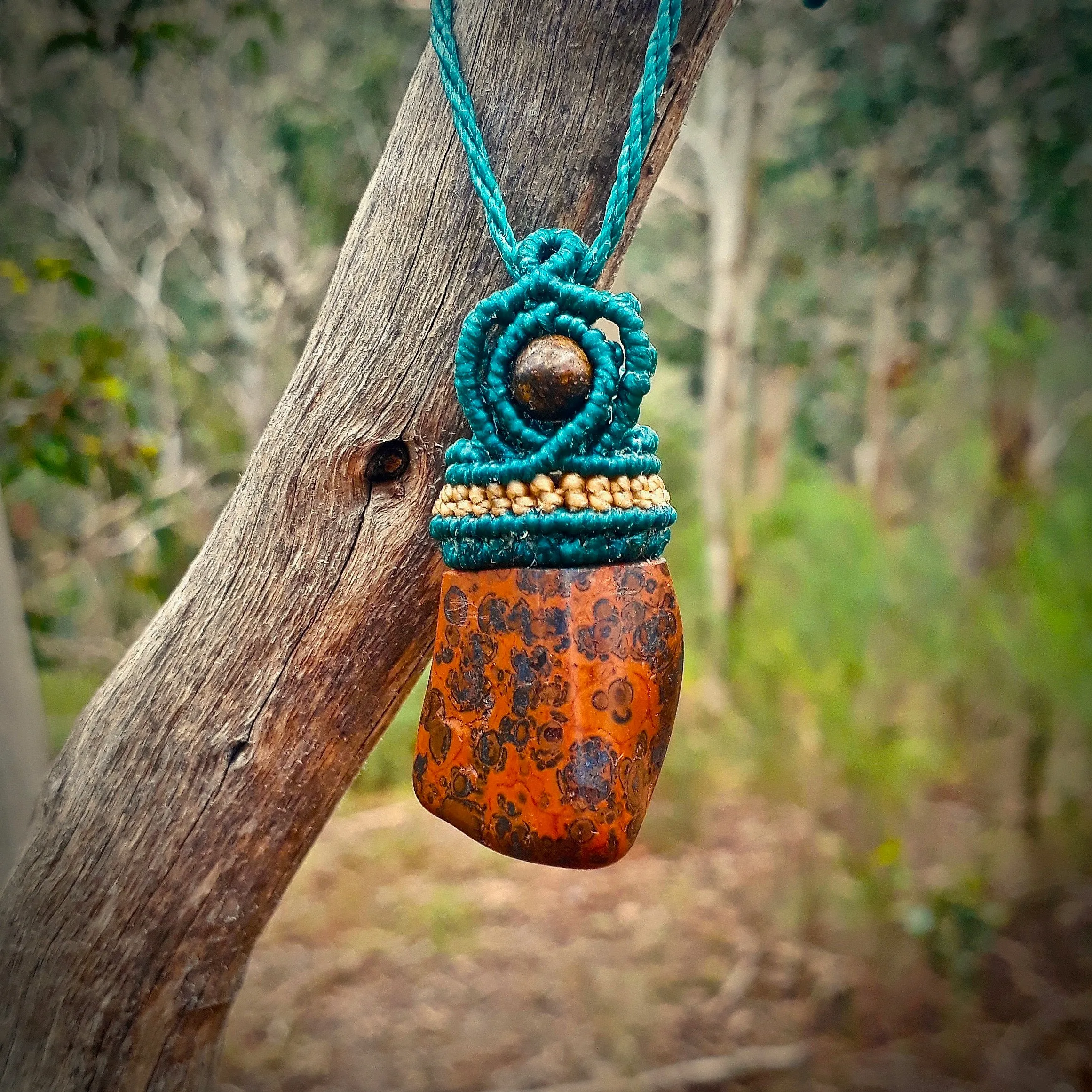 Red leopard jasper necklace