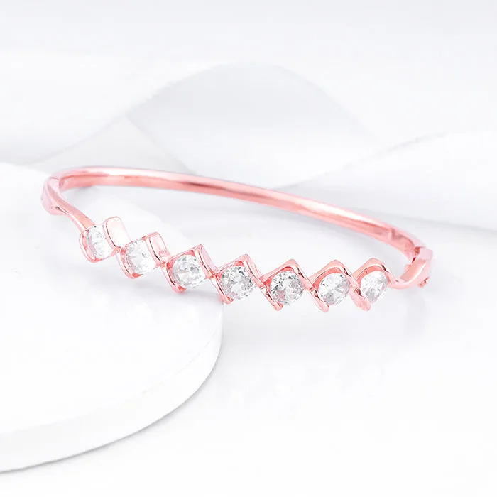 Rose Gold Zircon Order of Opulence Bangle Bracelet