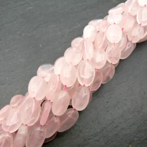 Rose Quartz Oval Beads 15" Strand