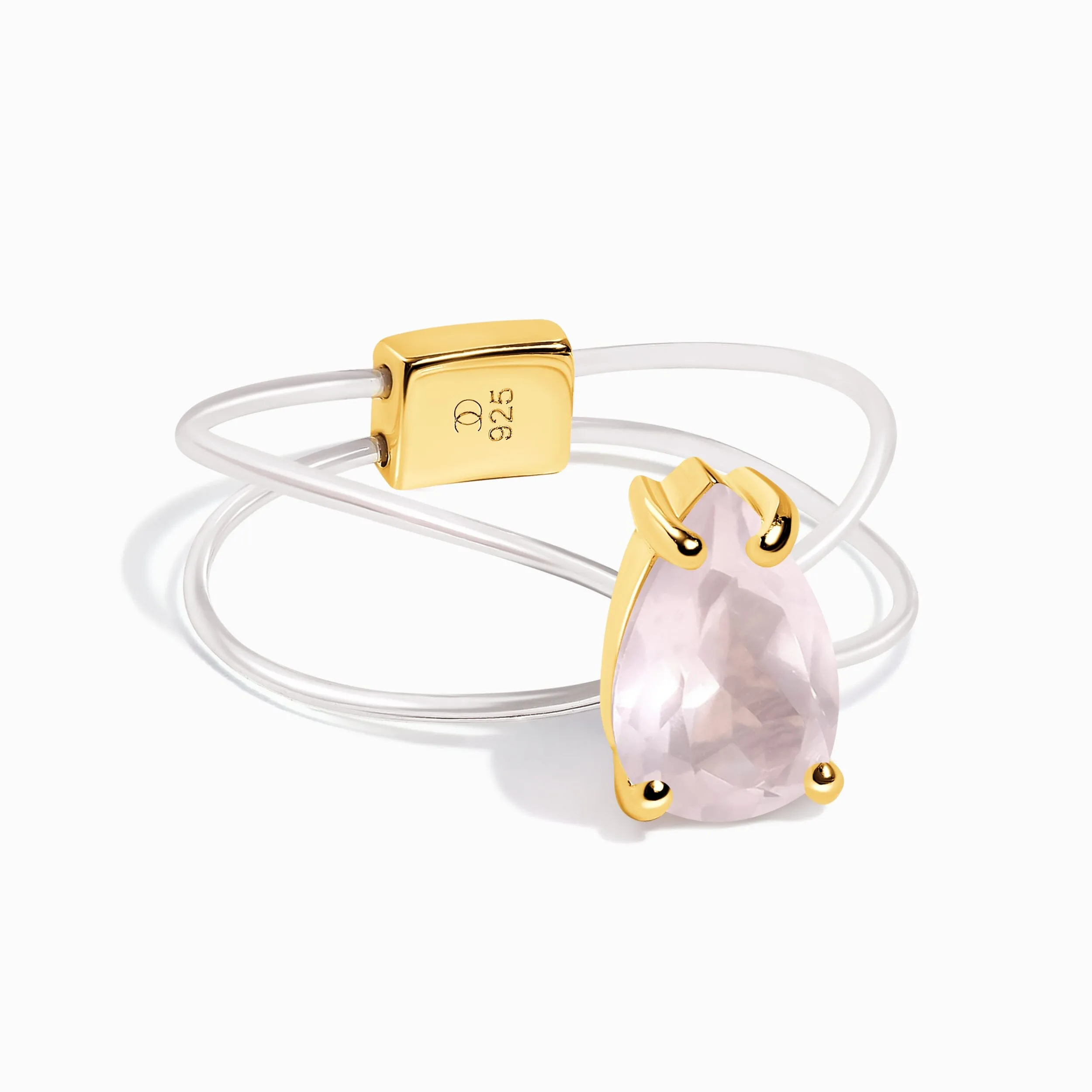 Rose Quartz Ring - Floating Sway