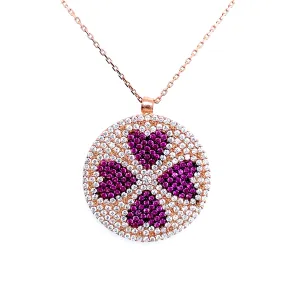 Ruby Hearts Pendant Necklace