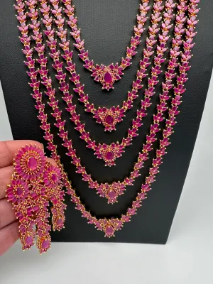Ruby Multi Layer Long Necklace