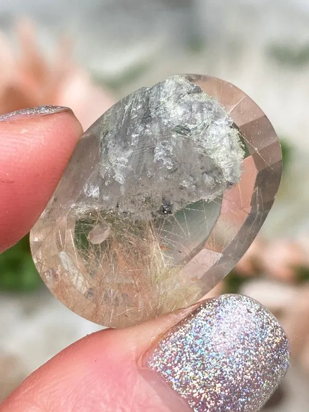 Rutile Quartz Faceted Gems