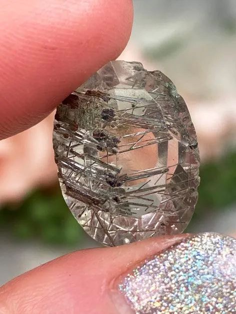 Rutile Quartz Faceted Gems
