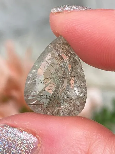 Rutile Quartz Faceted Gems