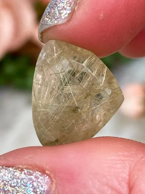 Rutile Quartz Faceted Gems