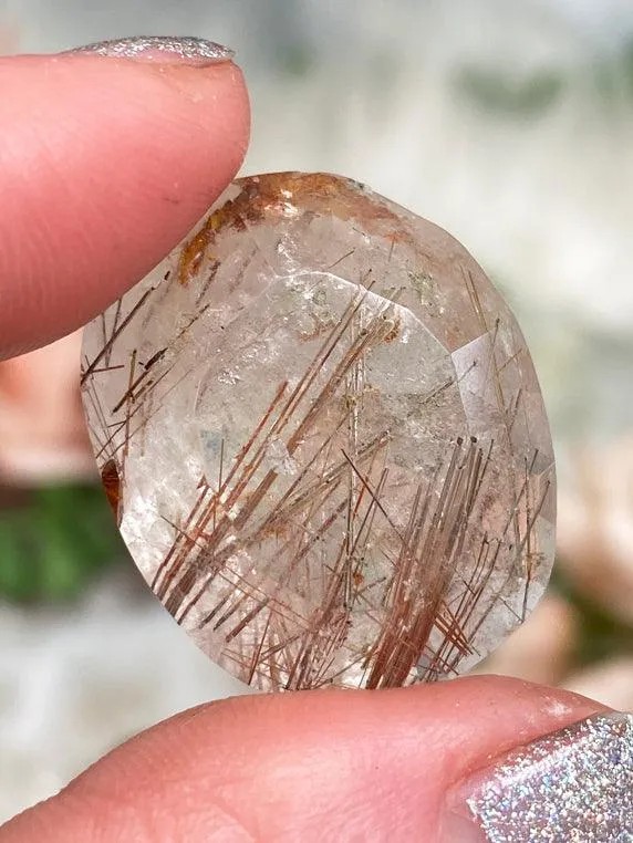 Rutile Quartz Faceted Gems