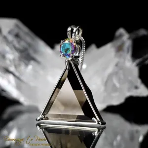 Smoky Quartz Star of David Pendant Mystic Topaz
