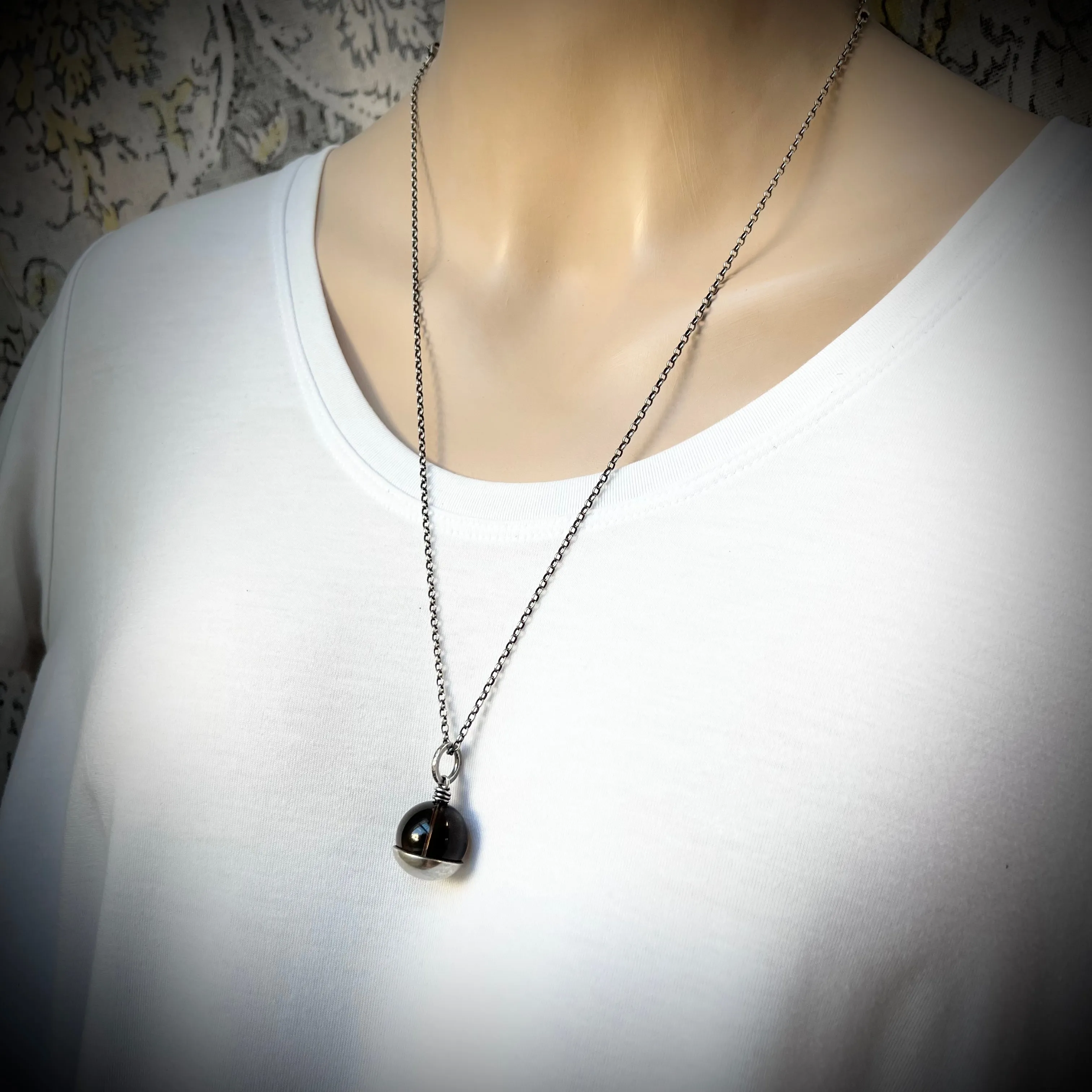 Smoky Quartz Sterling Silver Necklace - Genuine Smoky Quartz Pendant on Sterling Silver Chain