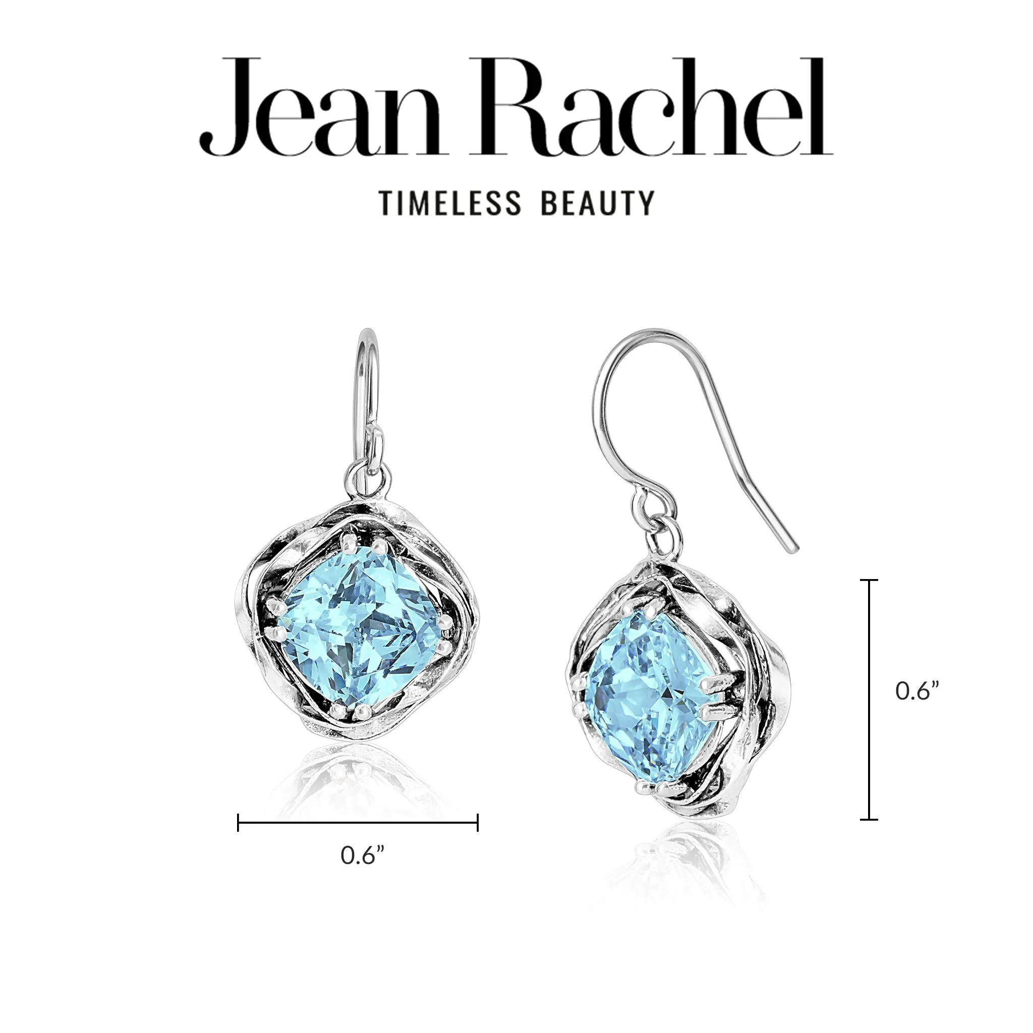Statement Sterling Silver Aquamarine CZ Wrap Earrings