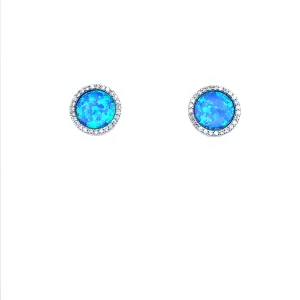 Sterling Silver Blue Stud Earrings