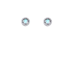 Sterling Silver Opal Stud Earrings